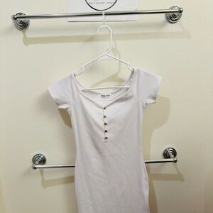 White Ribbed Bodycon Dress